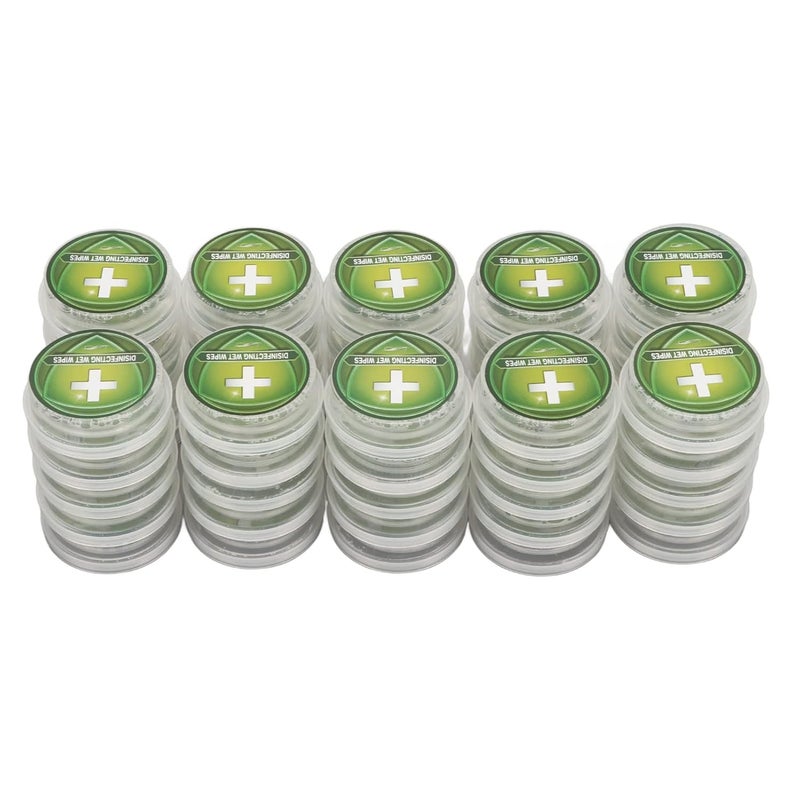 50 قطعة من مناديل التنظيف اليدوية المضغوطة مغلفة بشكل فردي مناديل مبللة وجافة للسفر - Image 1